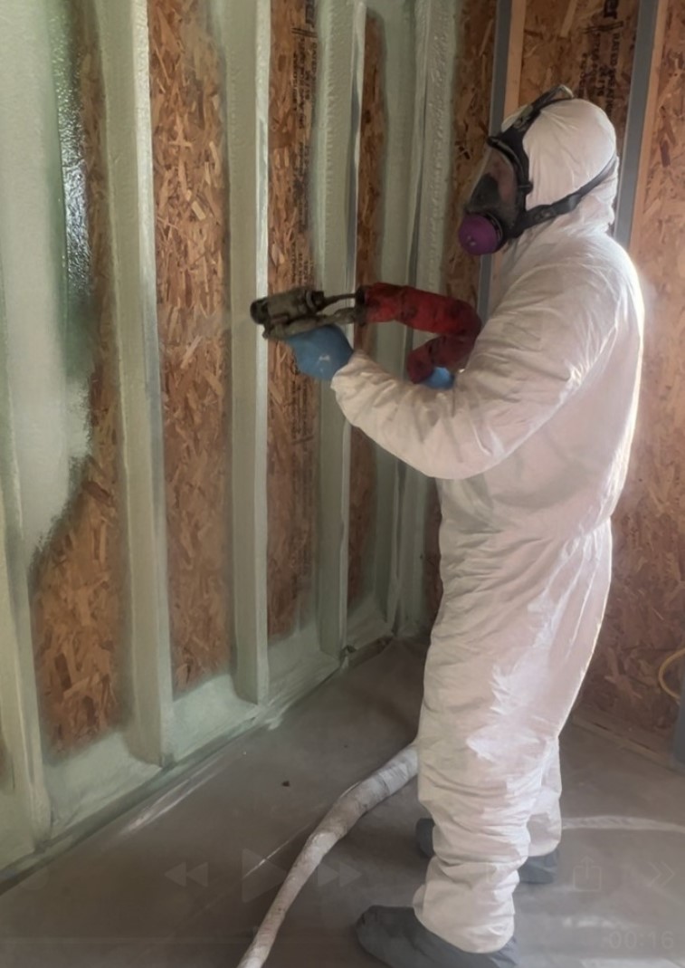 Spray foam insulation application by McMahon Insulation